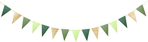 Letjolt Green Triangle Banner Decoration for Birthday and Party