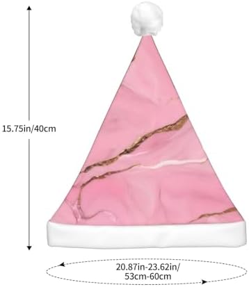 Pink Marble Texture Christmas Hat with LED Lights