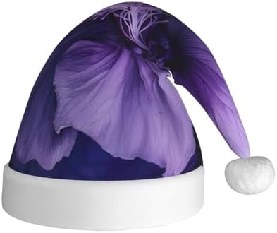 Purple Print Christmas Santa Hat Plush Funny for Adults