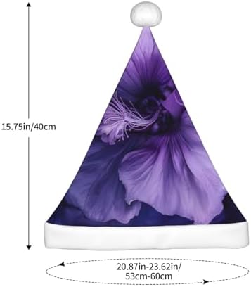 Purple Print Christmas Santa Hat Plush Funny for Adults