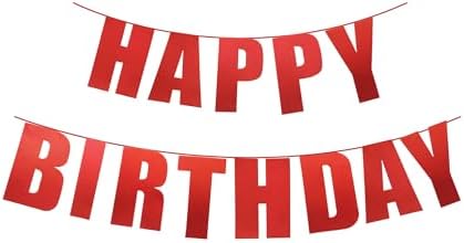 Red Happy Birthday Banner for Parties