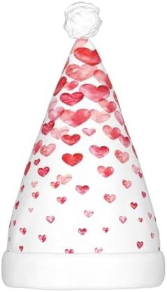 Falling Red Hearts Christmas Hat with LED Lights