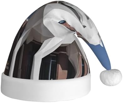 Unicorn Building Print Christmas Santa Hat Plush