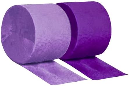 YESON Purple Crepe Paper Streamers 6 Rolls 177 In X 82 Ft