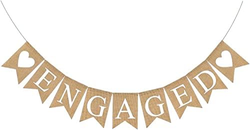 Engaged Burlap Banner Rustic Engagement Party Decorations