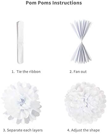 ANSOMO Pastel Tissue Paper Pom Poms Decorations