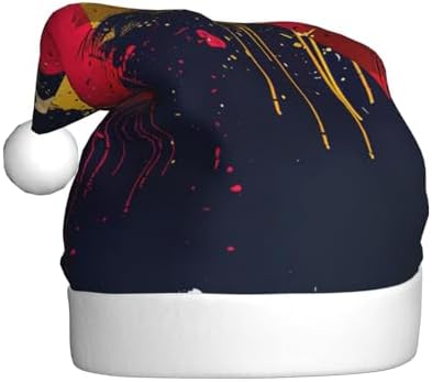 Venezuela Flag Print Christmas Santa Hat Plush for Adults