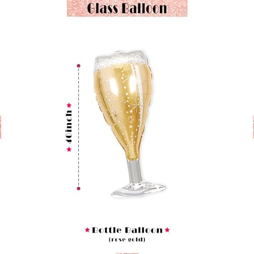 PartyForever 2 Gold Glitter Bachelorette Balloons Kit