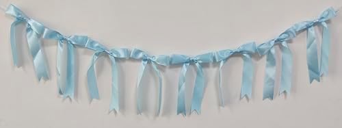 Blue Bow Garland Banner for Bachelorette Party Decor