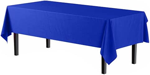 Party Solids 6-Pack Blue Plastic Tablecloth 54in x 108in Rectangle