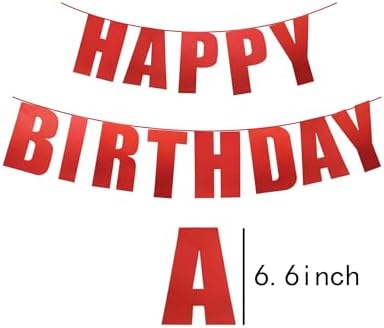 Red Happy Birthday Banner for Parties