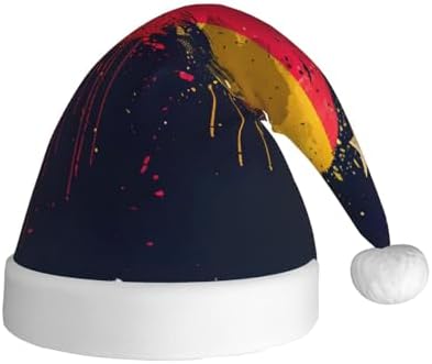 Venezuela Flag Print Christmas Santa Hat Plush for Adults