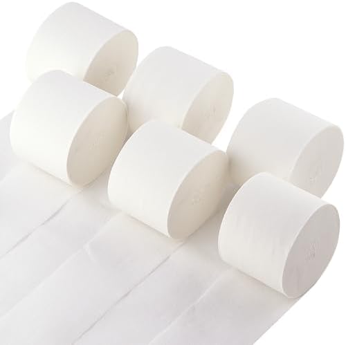 Oun Nana 6 Rolls White Streamers for Parties