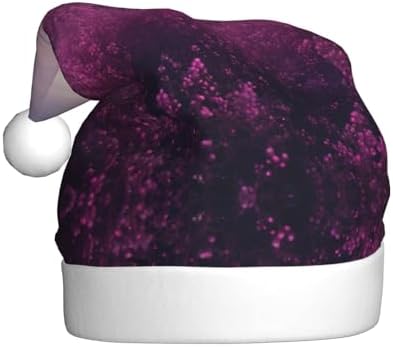 Purple Print Christmas Santa Hat Plush Funny for Adult Party
