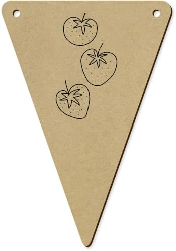 5 x 140mm Strawberries Big and Delicious Wooden Bunting Flags