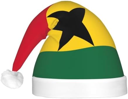 Ghana Flag Christmas Hat with LED Lights