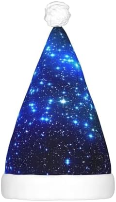 Galaxy Stars Print LED Christmas Hat for Parties and Festive Events