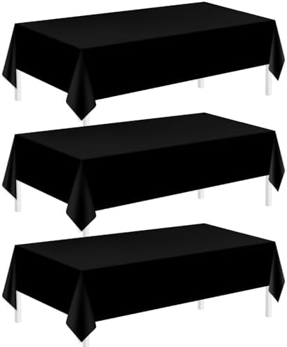 Childom 3 Pack Plastic Tablecloths for 8 Foot Tables