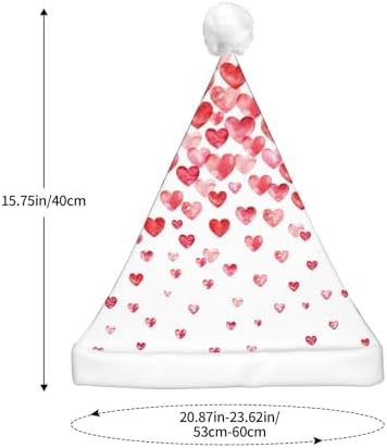 Falling Red Hearts Christmas Hat with LED Lights