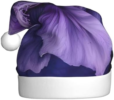 Purple Print Christmas Santa Hat Plush Funny for Adults
