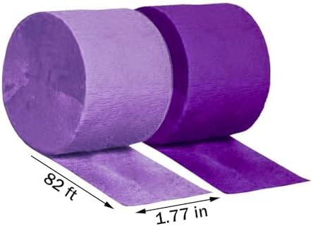 YESON Purple Crepe Paper Streamers 6 Rolls 177 In X 82 Ft