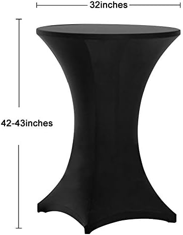 Tinas 4 Pack 32x43 Inch Highboy Spandex Table Cover Black