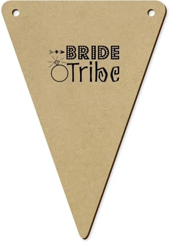 Azeeda 5 x 140mm Bride Tribe Wooden Bunting Flags
