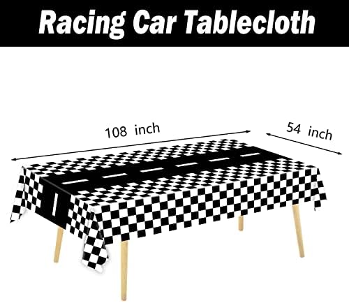 3 Pack Checkered Race Car Party Tablecloths