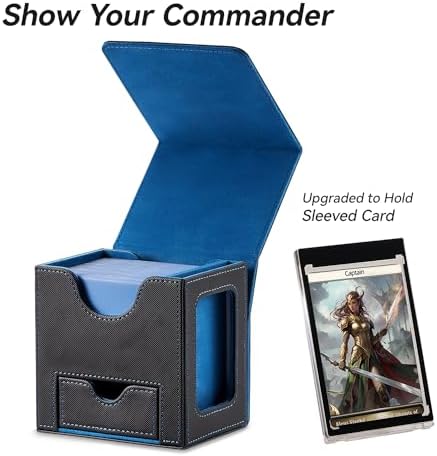 Mage Tech Card Deck Box for MTG Commander - Black Blue