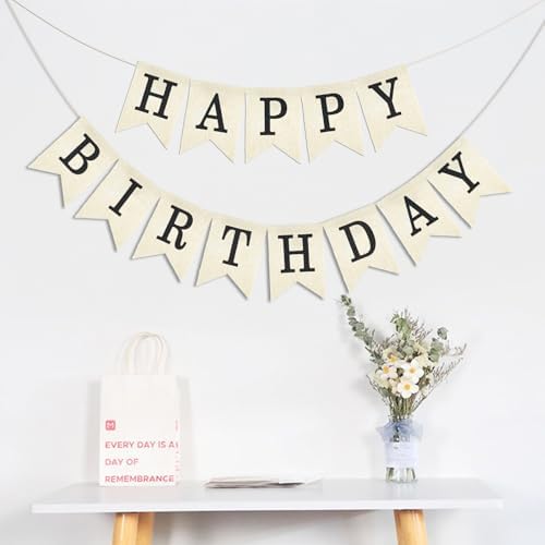 Anwyll Black Happy Birthday Banner Sign