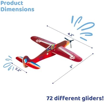 Neliblu 72 Piece Carnival Prize Pack Foam Airplanes for Kids