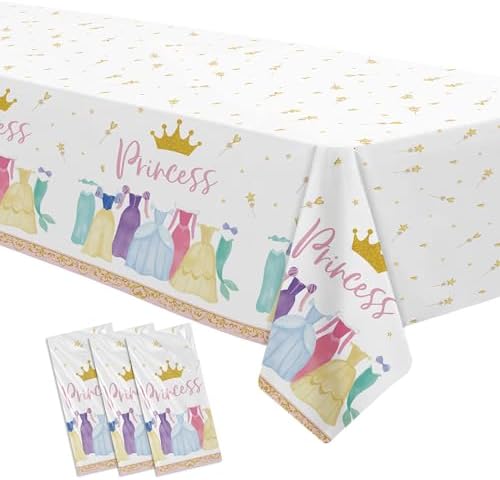 Princess Birthday Party Decorations Tablecloth Set 3 Pack 55x86in