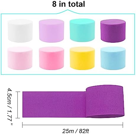 Crepe Paper Streamers 8 Rolls Pastel Party Decorations