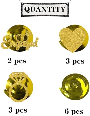 Maicaiffe Were Engaged Hanging Swirl Decorations 14 Pcs