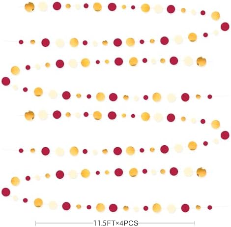 46 Ft Maroon Gold Party Garland Decorations