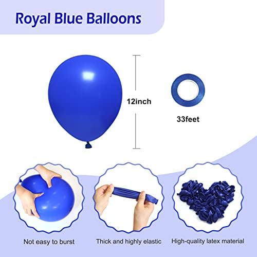 FOTIOMRG 12 Inch Royal Blue Balloons 50 Pack with Ribbon