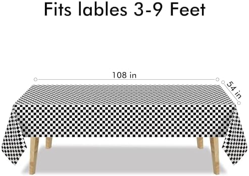 GREATERIL Checkered Party Table Covers 54x108 - 2 Packs