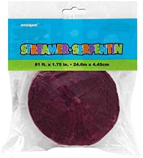 Unique Party 81ft Burgundy Crepe Streamers