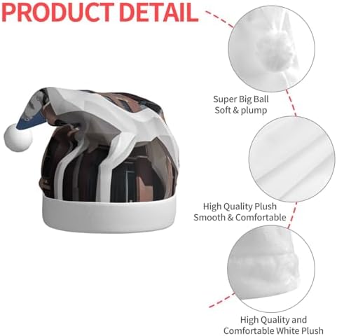 Unicorn Building Print Christmas Santa Hat Plush