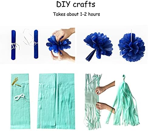 Navy Blue White Gold Party Decoration Kit 23pcs