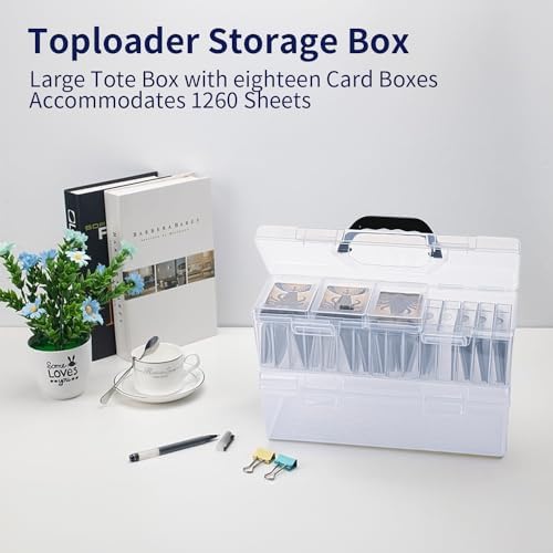 JEPISADI Trading Card Storage Box with 18 Independent Compartments