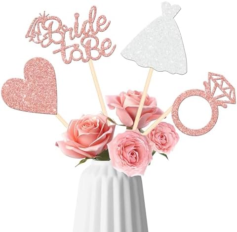 12 PCS Double Sided Glitter Heart Ring Centerpieces for Bridal Shower
