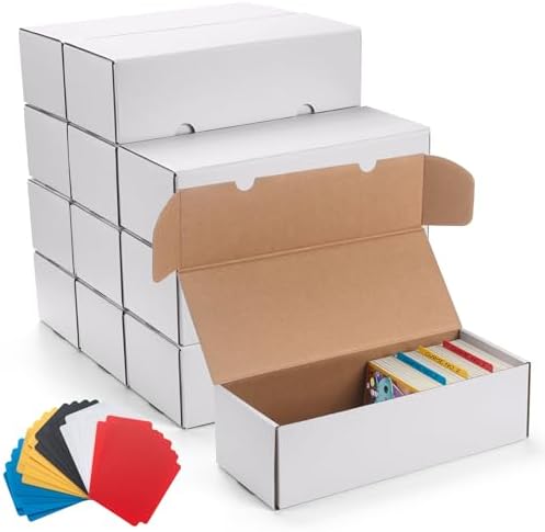 12 Pack Trading Card Storage Boxes with Dividers