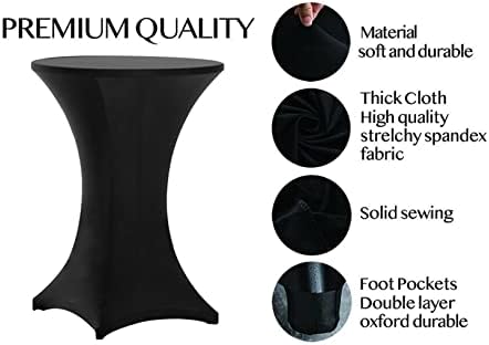 Tinas 4 Pack 32x43 Inch Highboy Spandex Table Cover Black