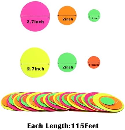 115 Feet UV Neon Garland Streamers for Black Light Parties