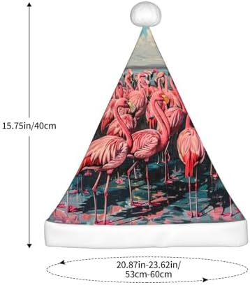 Flamingo Print Funny Christmas Santa Hat for Adults