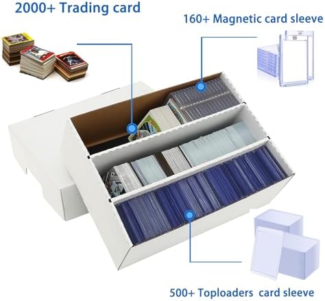 MZONGZI Sports Card Storage Box 2400 Count with 8 Dividers