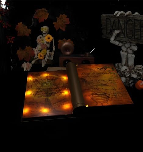 Halloween Decorations Spell Book with Sound and Light