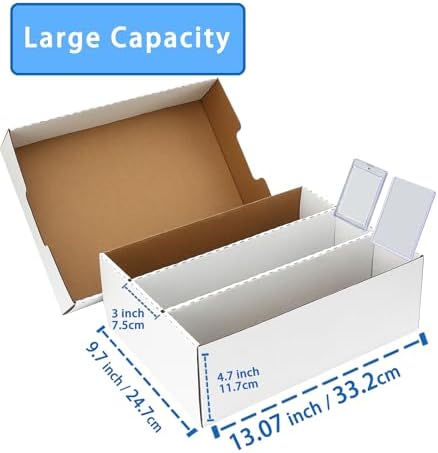 MZONGZI Sports Card Storage Box 2400 Count with 8 Dividers