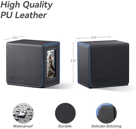 Mage Tech Card Deck Box for MTG Commander - Black Blue